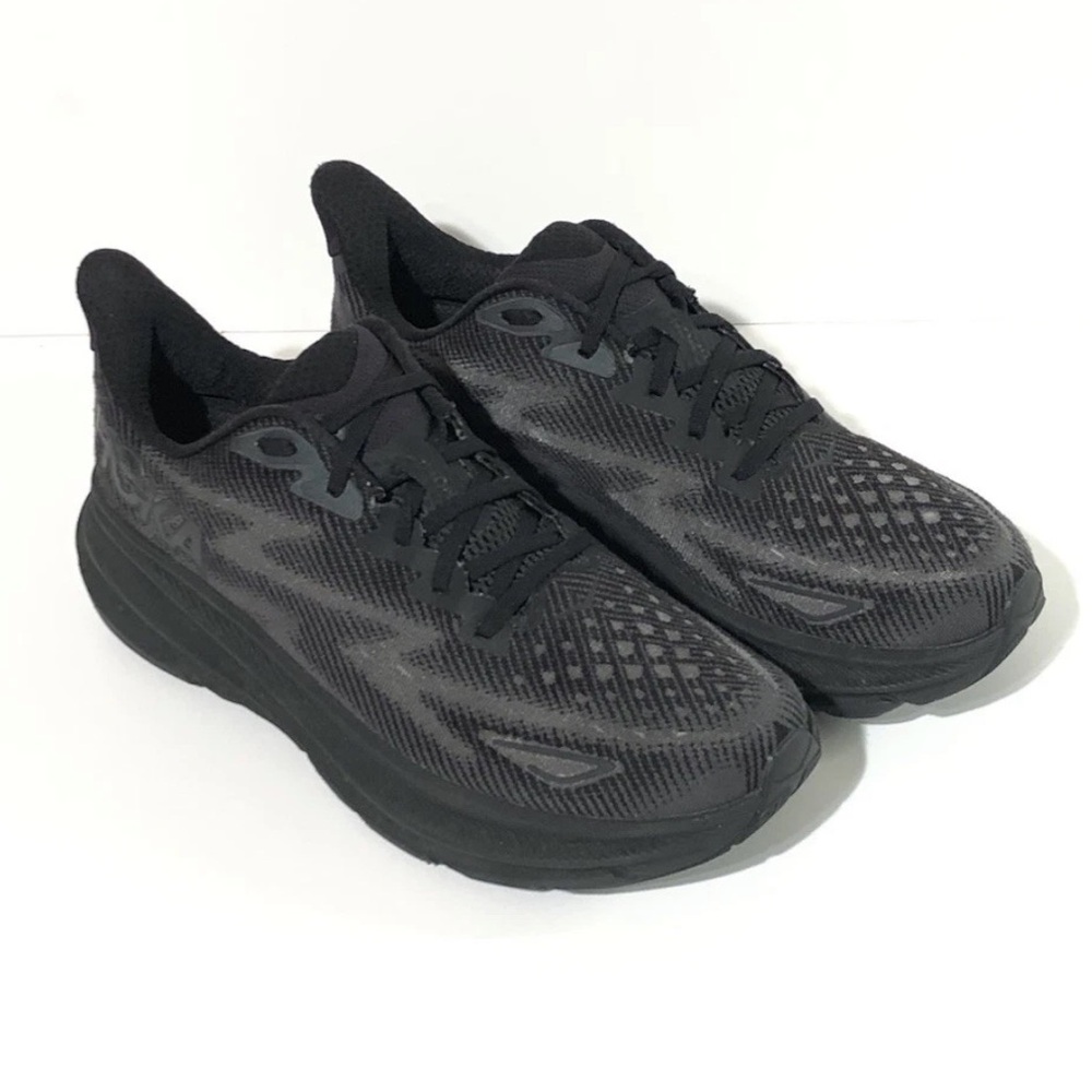 HOKA Black Clifton 9 Triple Black Running Shoes Men’s - Picture 6 of 9